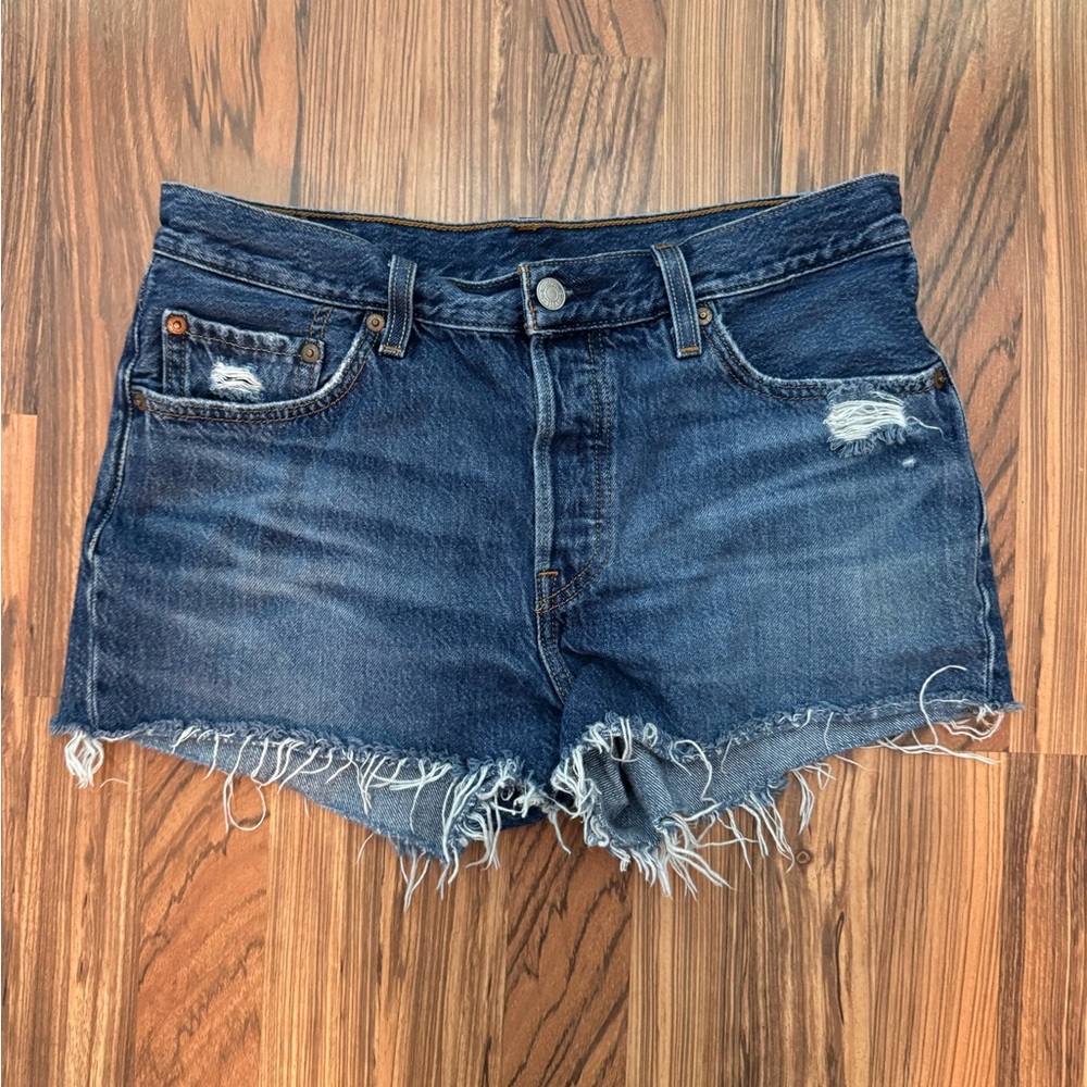 Levi’s 501 Distressed Medium Wash Shorts